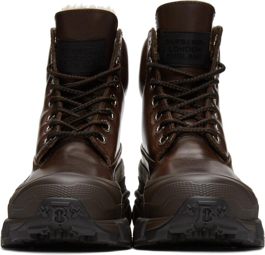 Burberry Brown Shearling Arthur Boots - Picture 2