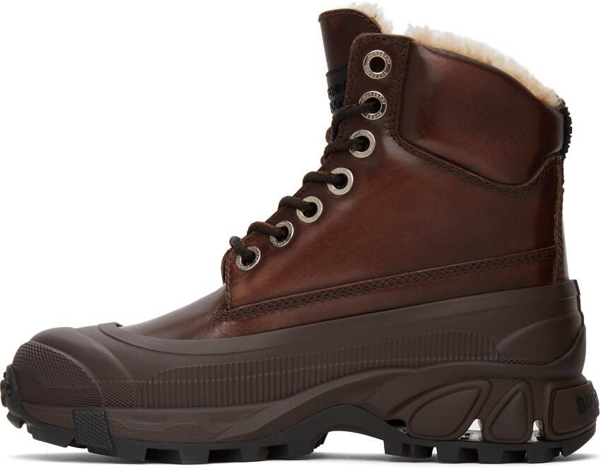 Burberry Brown Shearling Arthur Boots - Picture 3