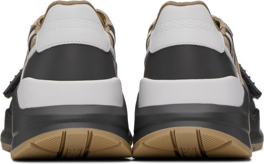 Burberry Gray  Beige Vintage Check Sneakers
