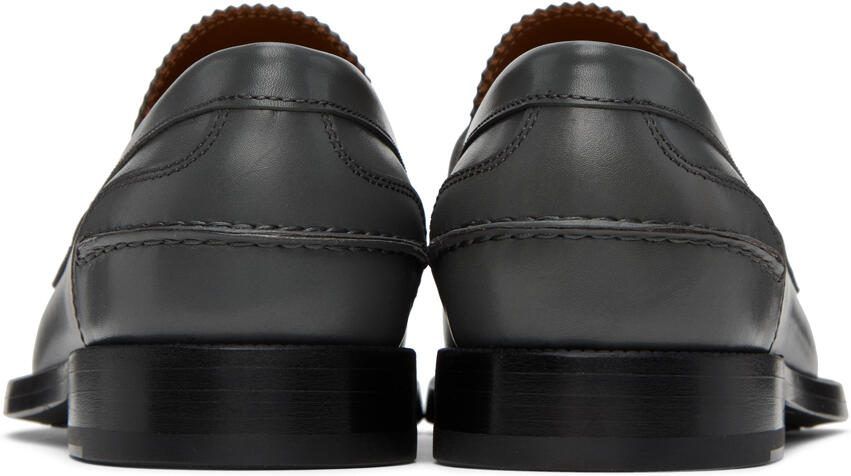 Burberry Gray Monogram Motif Loafers