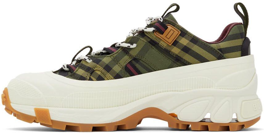 Burberry Green  Burgundy Check Arthur Sneakers - Picture 4