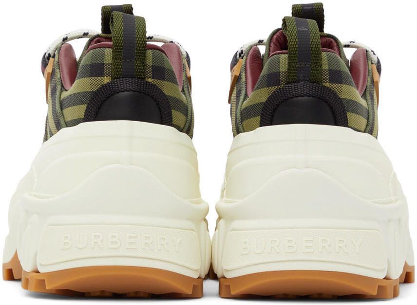Burberry Green  Burgundy Check Arthur Sneakers