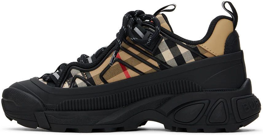 Burberry Kids Beige  Black Vintage Check Sneakers - Picture 3