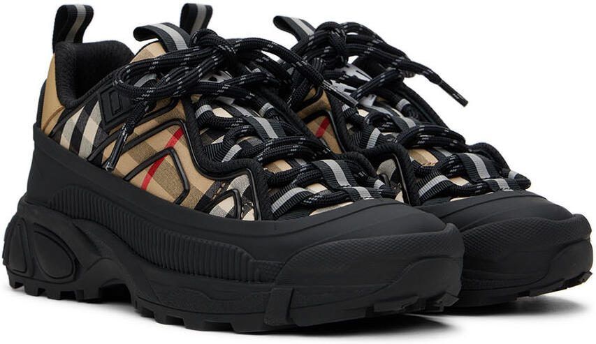 Burberry Kids Beige  Black Vintage Check Sneakers - Picture 2