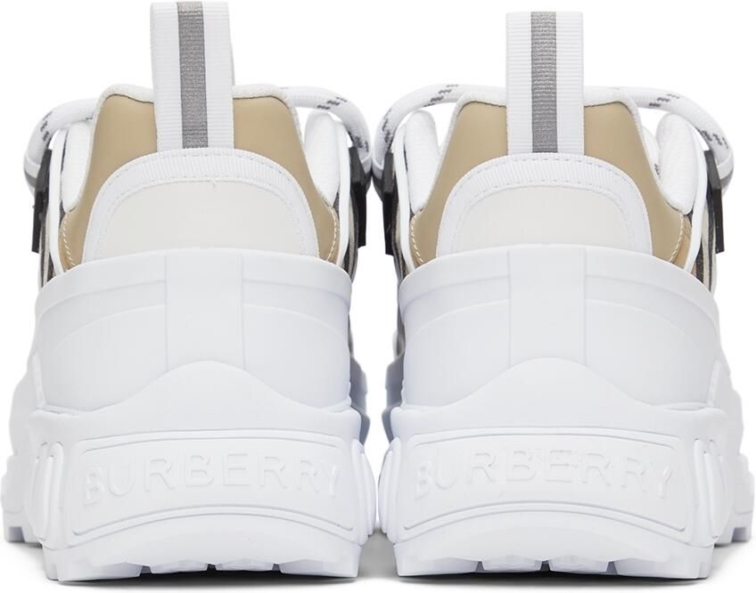 Burberry Kids Beige  White Vintage Check Sneakers