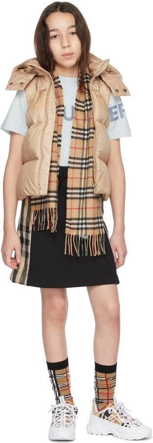 Burberry Kids Beige  White Vintage Check Sneakers - Picture 4