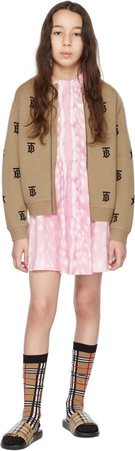 Burberry Kids Beige Check Slides - Picture 4