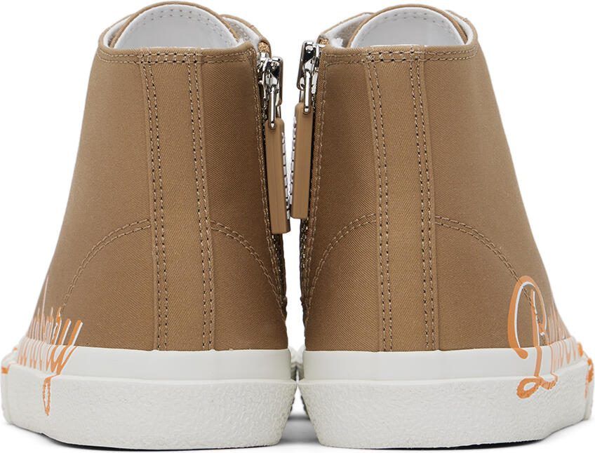 Burberry Kids Beige Logo Script Sneakers - Picture 4