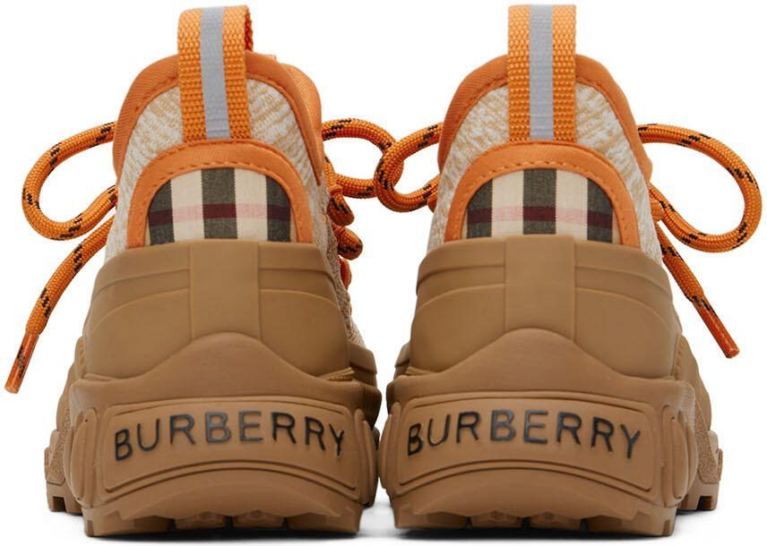 Burberry Kids Orange  Brown Arthur Sneakers
