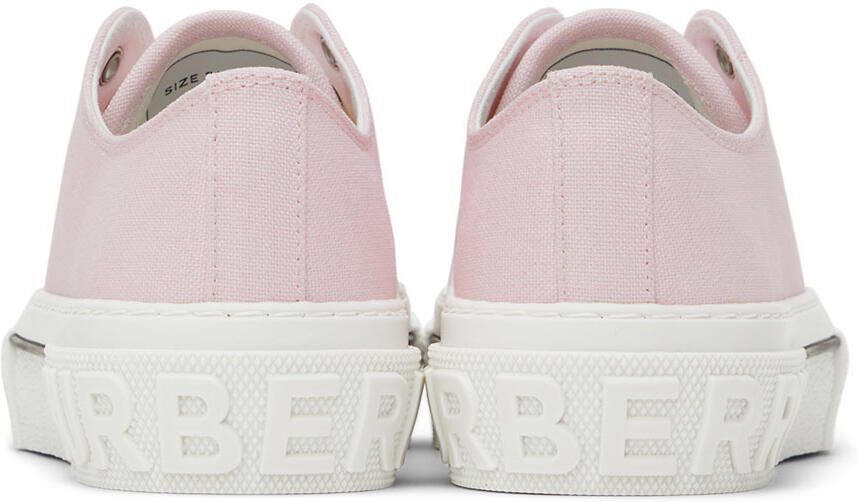 Burberry Pink Organic Cotton Low-Top Sneakers