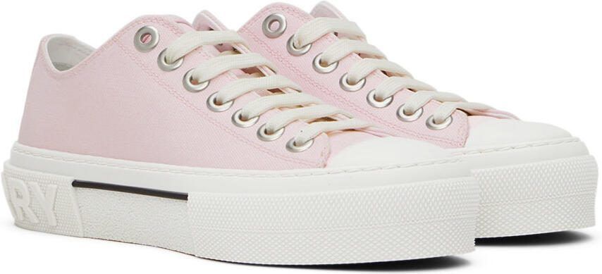 Burberry Pink Organic Cotton Low-Top Sneakers - Picture 2