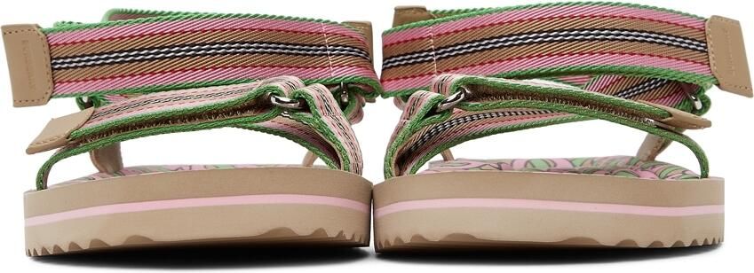 Burberry SSENSE Exclusive Pink  Green Patterson Flat Sandals - Picture 2
