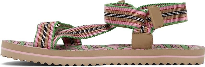 Burberry SSENSE Exclusive Pink  Green Patterson Flat Sandals - Picture 4