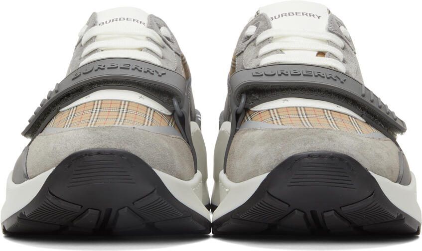 Burberry Suede  Leather Check Low Sneakers - Picture 3