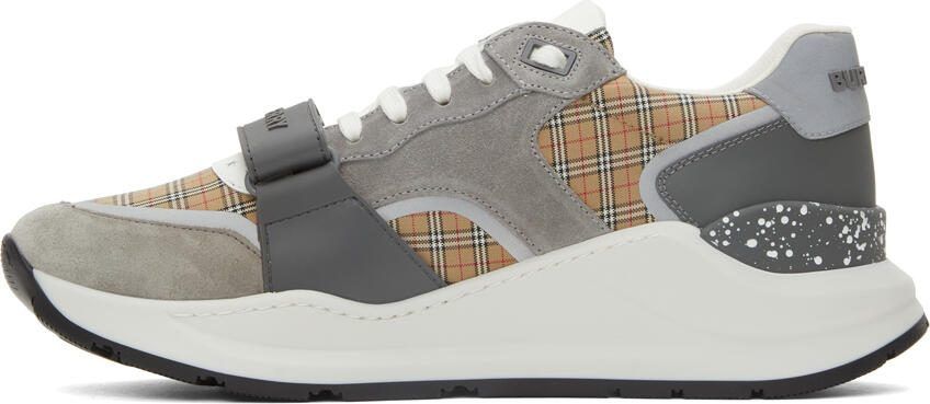 Burberry Suede  Leather Check Low Sneakers - Picture 4