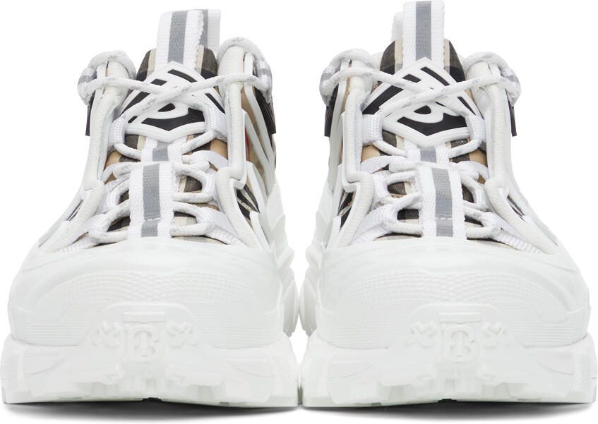 Burberry White  Beige Vintage Check Arthur Sneakers - Picture 3