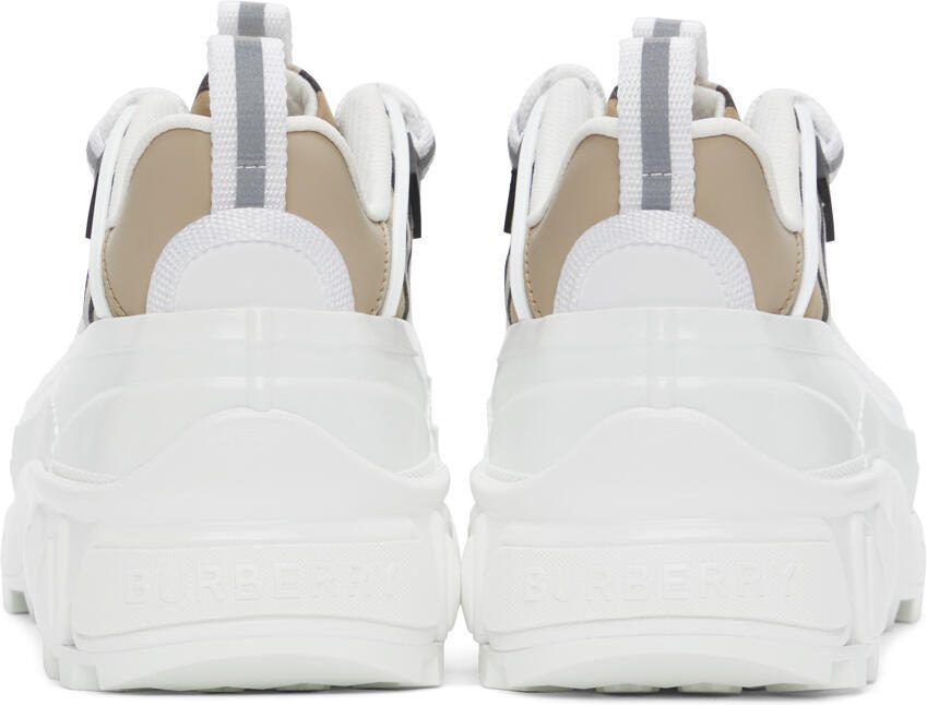 Burberry White  Beige Vintage Check Arthur Sneakers - Picture 2