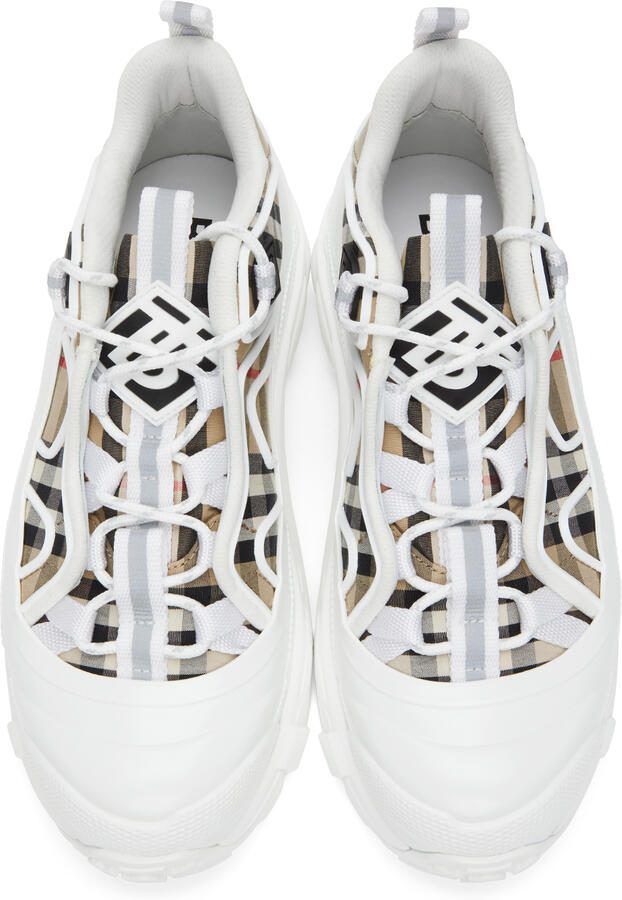 Burberry White  Beige Vintage Check Arthur Sneakers