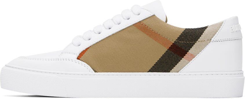 Burberry White  Tan House Sneakers - Picture 3
