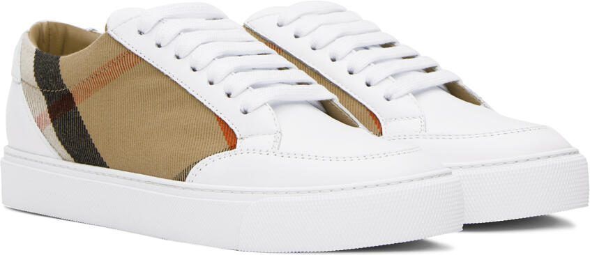 Burberry White  Tan House Sneakers - Picture 2