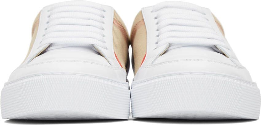 Burberry White Check Arthur Sneakers - Picture 3