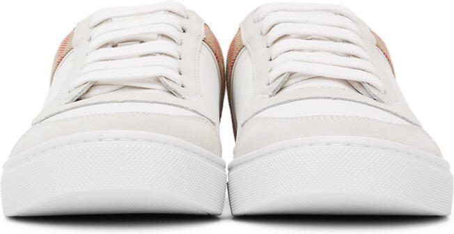 Burberry White Check Reeth Sneakers - Picture 3