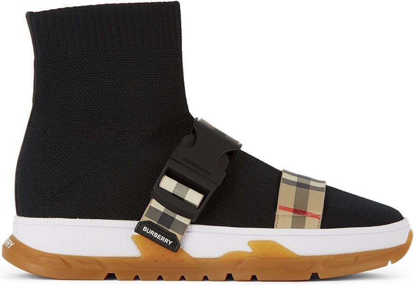 Burberry Kids Buckled Strap Union Sock Sneakers - Picture 5