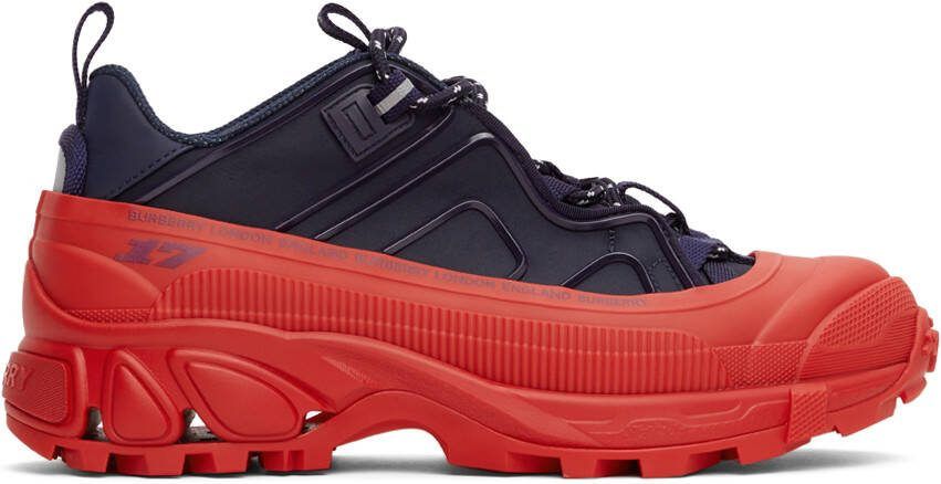Burberry Navy  Red Arthur Sneakers - Picture 4