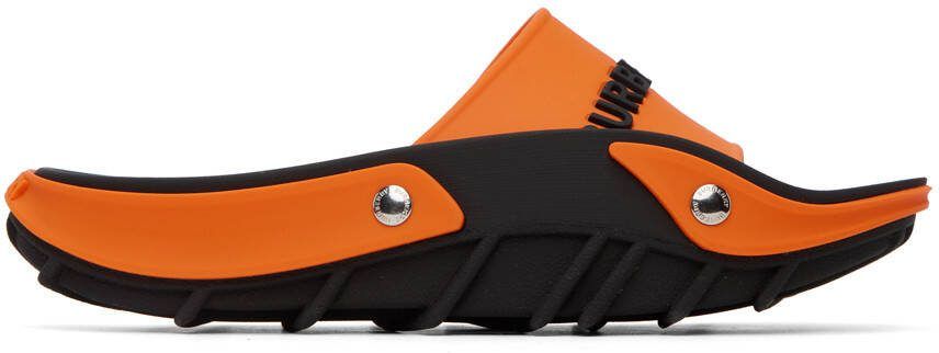Burberry Orange  Black Bucklow Slides