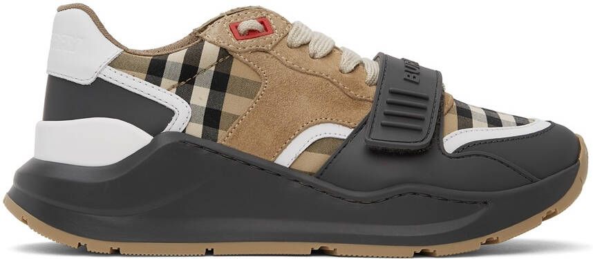 Burberry Tan  Grey Ramsey Sneaker - Picture 5