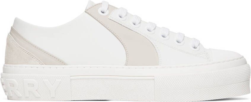 Burberry White  Gray Two-Tone Sneakers