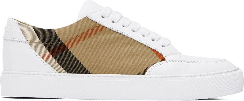 Burberry White  Tan House Sneakers - Picture 5