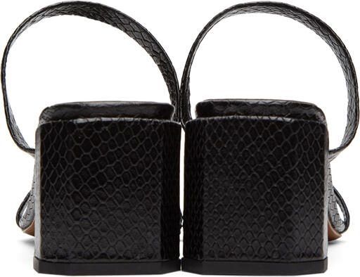 BY FAR Black Snake Tanya Heeled Sandals - Picture 4