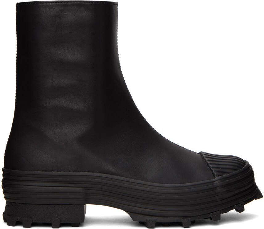 CAMPERLAB Black Calfskin Traktori Ankle Boots - Picture 5