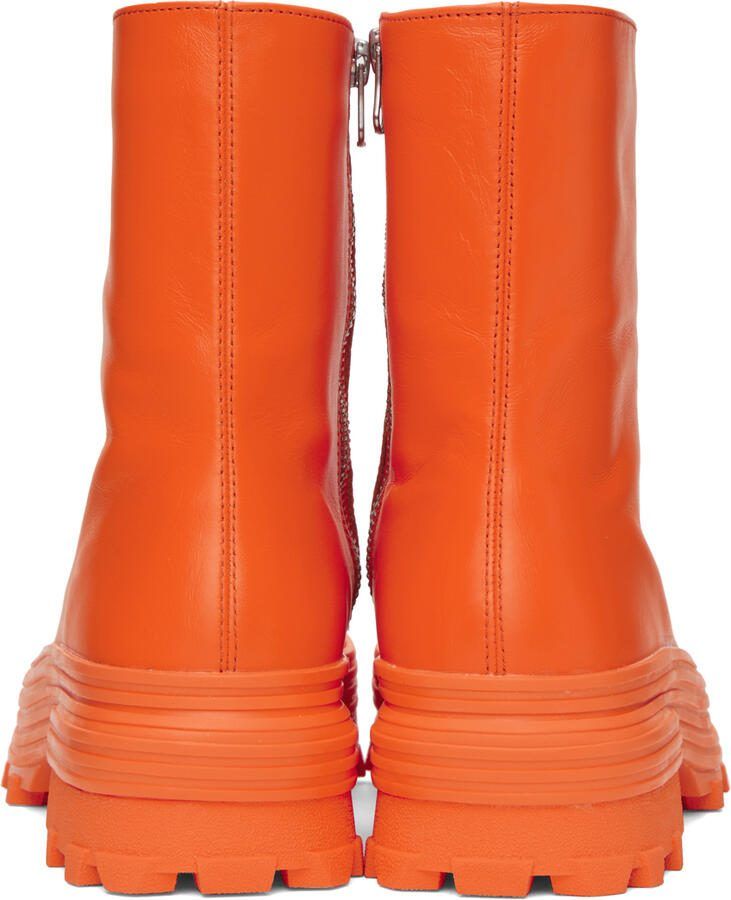 CAMPERLAB Orange Calfskin Traktori Ankle Boots - Picture 2