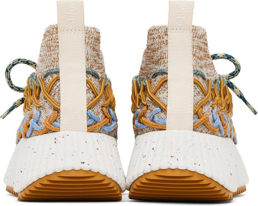 Chloé Beige  Blue Nama Sock Sneakers
