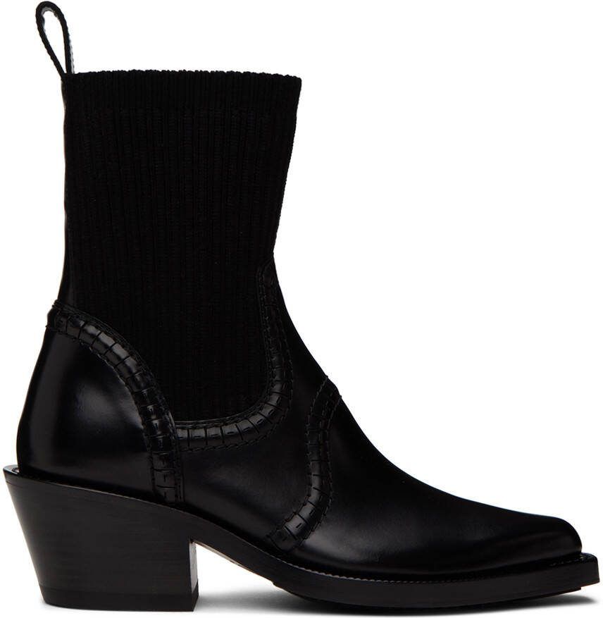Chloé Black Nellie Texan Boots - Picture 5