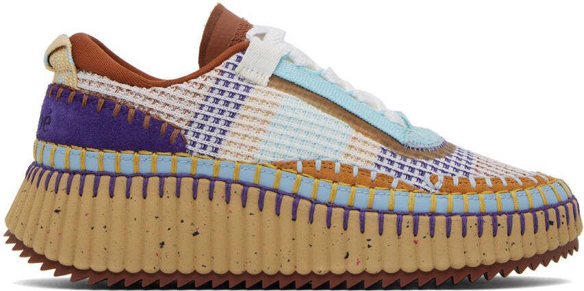 Chloé Blue  Brown Nama Sneakers - Picture 5