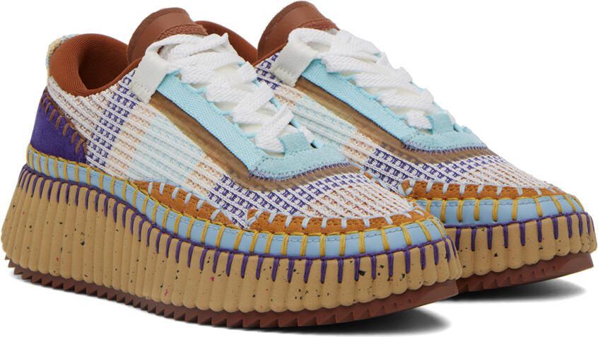 Chloé Blue  Brown Nama Sneakers - Picture 2