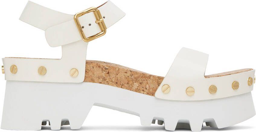 Chloé Off-White Owena Platform Sandals - Picture 4