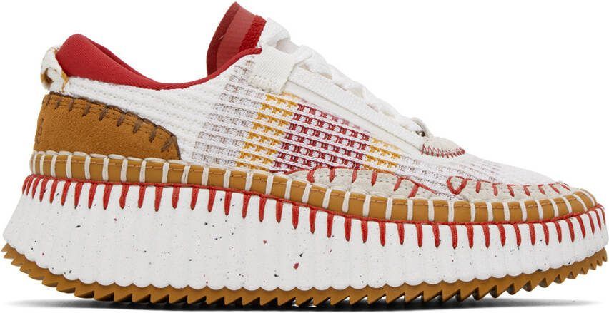 Chloé Red  White Nama Sneakers - Picture 5