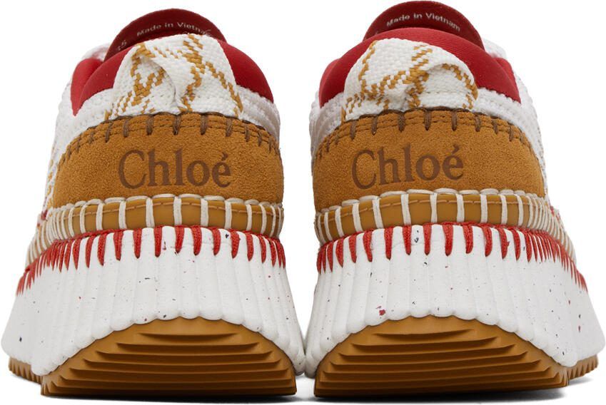 Chloé Red  White Nama Sneakers