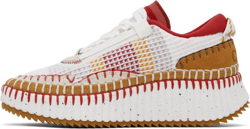 Chloé Red  White Nama Sneakers - Picture 3