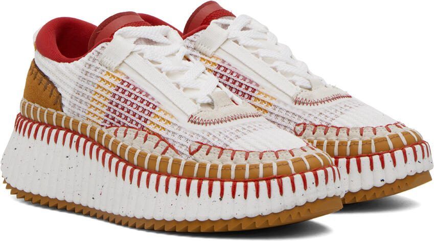 Chloé Red  White Nama Sneakers - Picture 2