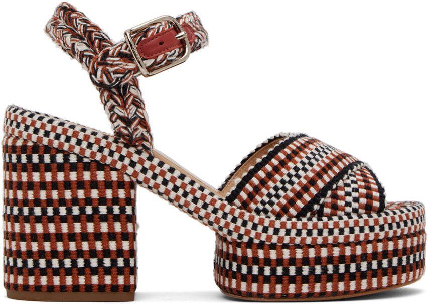 Chloé Tan  Black Odina Heeled Sandals - Picture 5