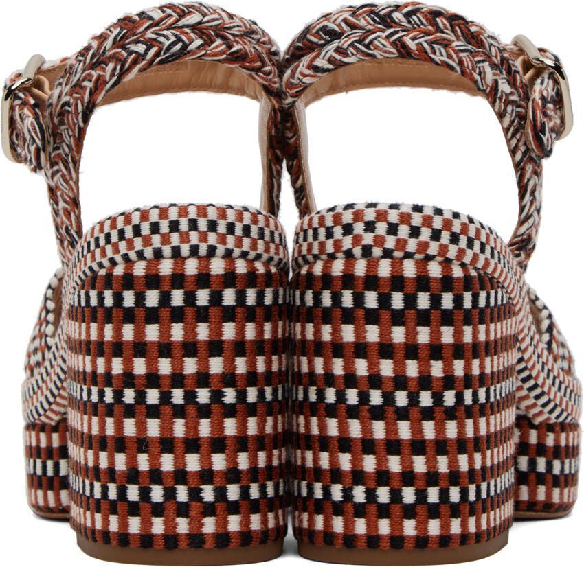 Chloé Tan  Black Odina Heeled Sandals
