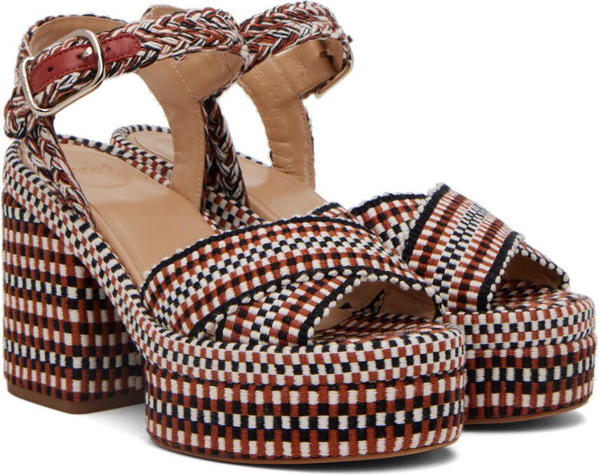 Chloé Tan  Black Odina Heeled Sandals - Picture 2