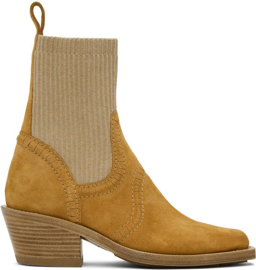 Chloé Tan Nellie Ankle Boots - Picture 5