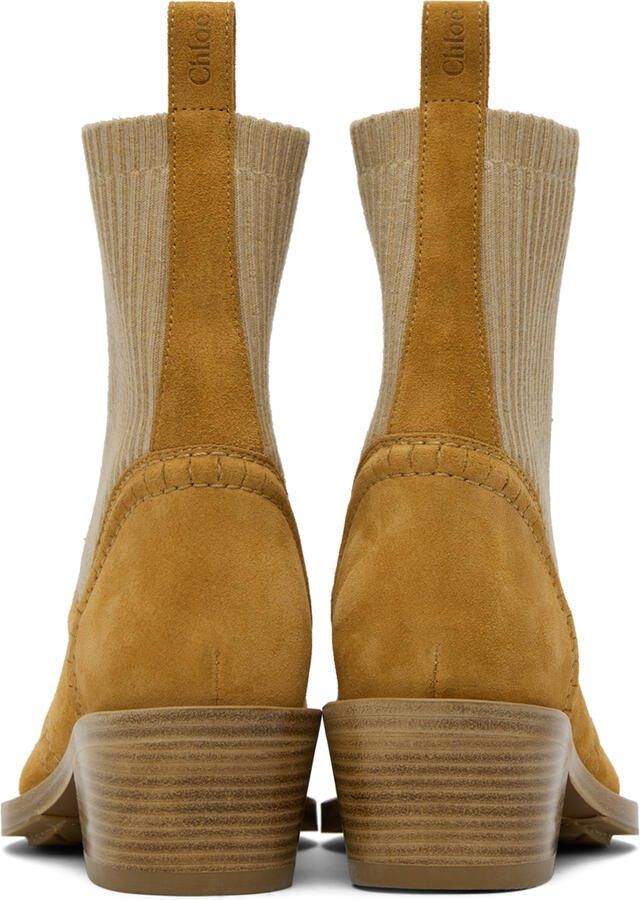 Chloé Tan Nellie Ankle Boots - Picture 3