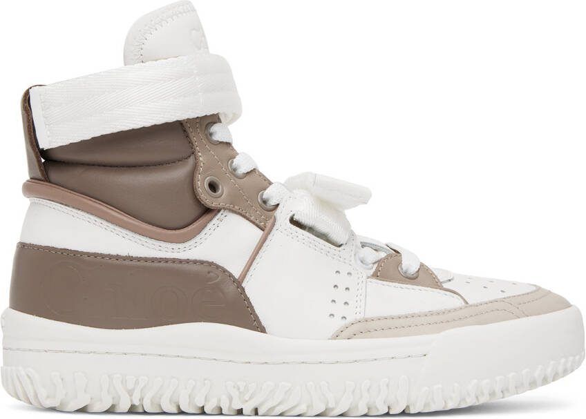Chloé White  Beige Franckie Sneakers